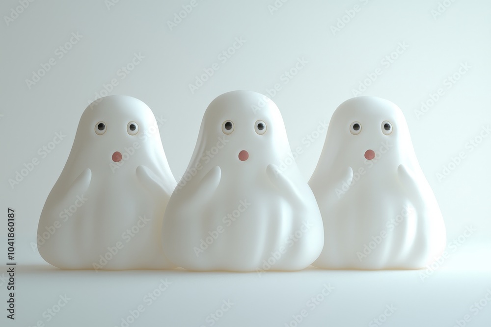 Sticker An isolated white sheets ghost or cloth ghost dress up for Halloween festival party event, isolated on a clean png background, with generative AI.