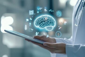 Doctor conducts digital brain visualization for insights