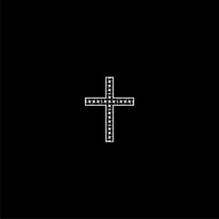 Cross logo, Christianity symbol icon isolated on dark background