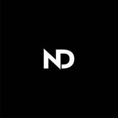 ND Letter Logo icon isolated on dark background