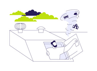 Tornado shelter abstract concept vector illustration.