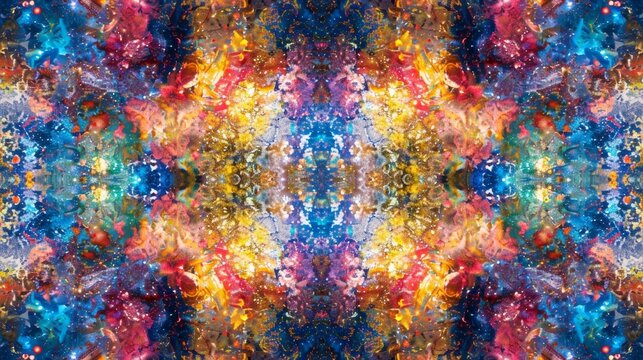 A mirrored version of a famous painting with each brushstroke made of antiparticles.