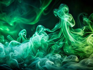 Fototapeta premium Ethereal Green Smoke Texture for Atmospheric Documentary Photography