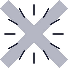 Abstract HUD element with intersecting lines and radial design, symbolizing connectivity and technology.