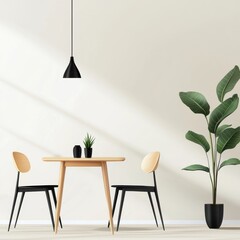 Minimalist Dining Room with Wooden Furniture