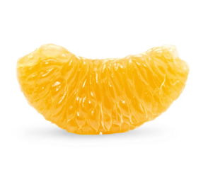 Orange segment isolated on the white background