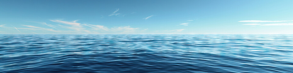 Obraz premium A calm blue sea, its surface dotted with small whitecaps under a clear sky.