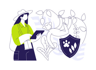 Biodiversity protection abstract concept vector illustration.