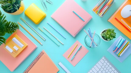 Creative workspace essentials a bright and organized desktop for productivity and inspiration