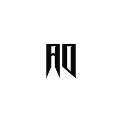 AO monogram logo design letter text name symbol monochrome logotype alphabet character simple logo