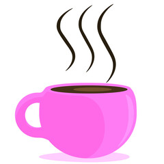 Hot pink coffee mug isolated png