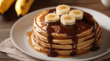 Delicious Chocolate Banana Pancakes