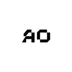 AO monogram logo design letter text name symbol monochrome logotype alphabet character simple logo