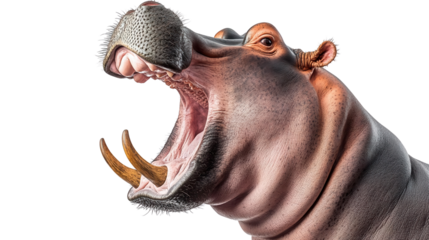 Hippopotamus, white isolate background
