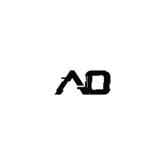 AO monogram logo design letter text name symbol monochrome logotype alphabet character simple logo