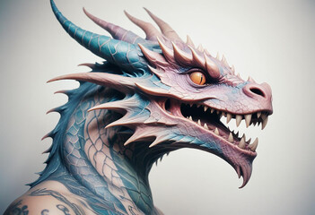 a photo of dragon head generative AI