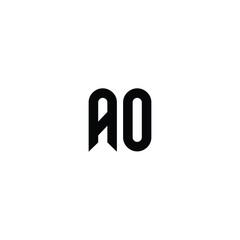 AO monogram logo design letter text name symbol monochrome logotype alphabet character simple logo