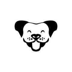 Dog head silhouette vector with white background.