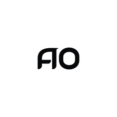 AO monogram logo design letter text name symbol monochrome logotype alphabet character simple logo