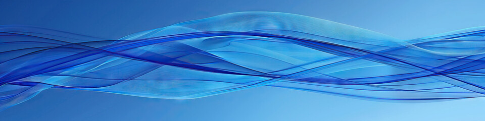 Blue Wave Curves: A series of blue waves curving inward, creating a dynamic pattern against a solid blue background.