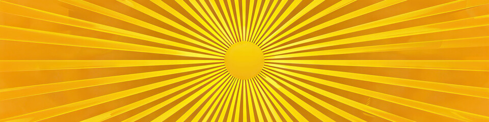 Fototapeta premium Yellow Sunburst: A sunburst pattern created by yellow lines radiating outward, forming a circular shape against a solid yellow background.