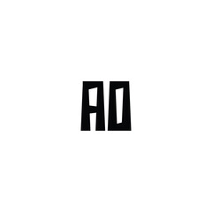 AO monogram logo design letter text name symbol monochrome logotype alphabet character simple logo