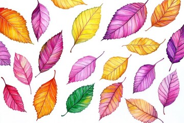 Fototapeta premium Vibrant autumn leaves dancing in the breeze.