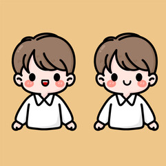 cute boy cartoon drawing vector