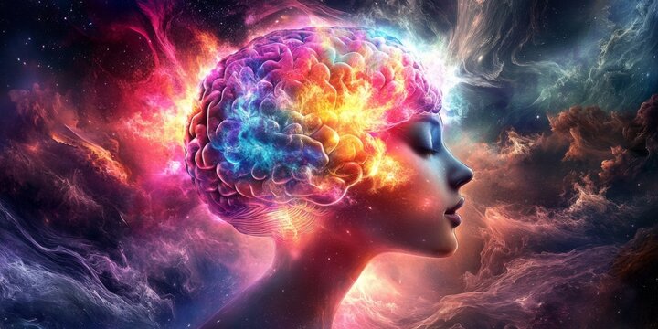 The imagery symbolizes the exploration of higher states of awareness.