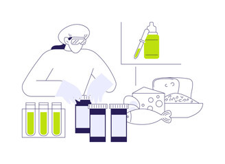 Adding food preservatives abstract concept vector illustration.