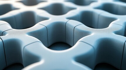 Obraz premium A close-up perspective of an intricately designed textured surface, showcasing unique shapes and patterns that demonstrate modern engineering.