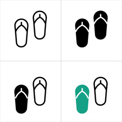 Set of flip flops icons. Vector illustration