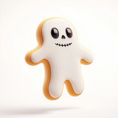 Skeleton-Shaped Halloween Cookie with White Icing