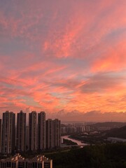 Fototapeta premium sunset in the city