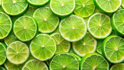 Fresh Juicy Lime Slices - Vibrant Citrus Flat Lay for Summer Design