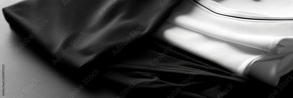 Poster the sportswear is meticulously arranged on a smooth surface, showcasing its minimalist design and co