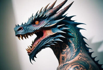 a photo of dragon head generative AI