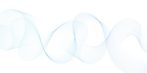 Smooth wave abstract vector background layout design.background image with dynamic curves.Abstract blue futuristic blend waves lines technology background and sound wave lines on white background.	
