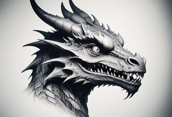 a photo of dragon head generative AI