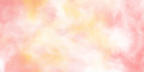 Abstract pastel pink and yellow grunge texture ink effect painted with watercolor stains. Closeup of textured grunge background. beautiful and colorful watercolor used for wallpaper, banners, design. 