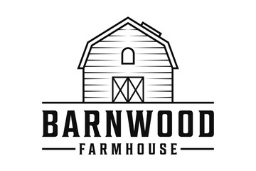 farmhouse, Barn vintage logo design vector illustration