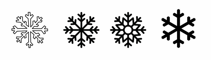 Snowflake icon set in vector