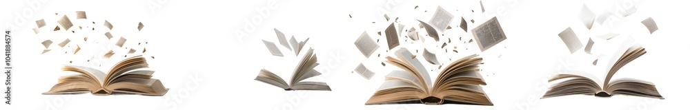 Aufkleber Isolated open book on transparent background.  format