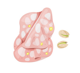 Mortadella Slices with Pistachios Illustration