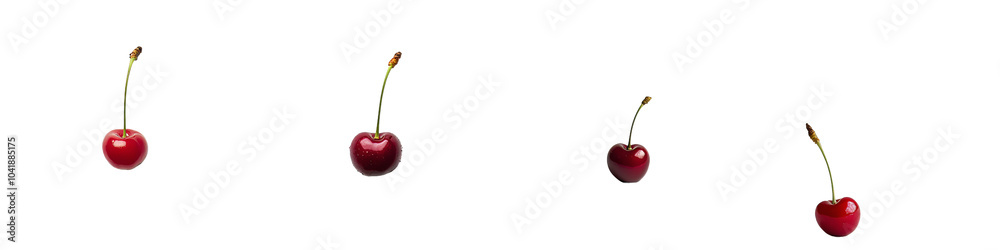 Poster an isolated cherry on a transparent background. sweet cherries on a transparent background.