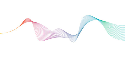 Colorful wave line abstract background design.  Energy waves technology concept design for business, presentation, banner.