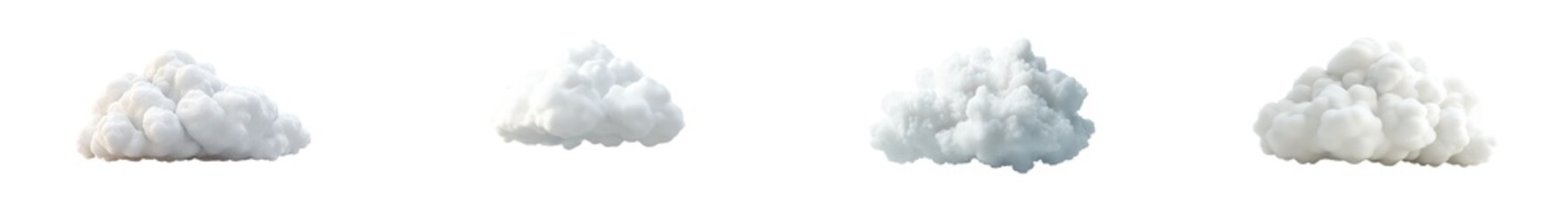 A cutout of a clean white cloud with a transparent background using a special effect 3D illustration