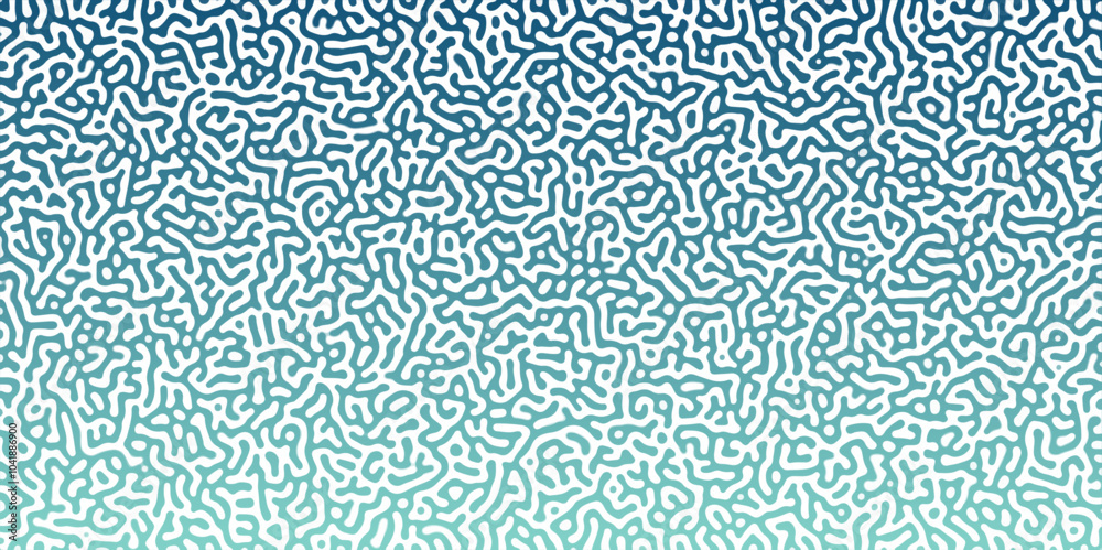 Poster Turing Abstract Pattern, suitable for any business. White and blue color diffusion reaction seamless pattern.An abstract Reaction-diffusion or Turing pattern formation, coral reef, natural texture,