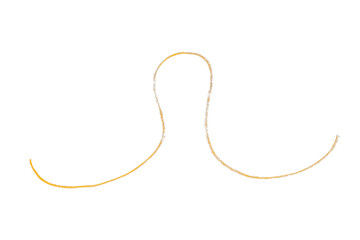 Isolated yellow pencil line on transparent background.