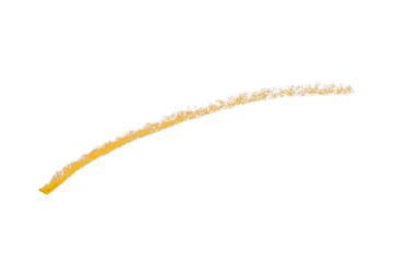 Isolated yellow pencil line on transparent background.